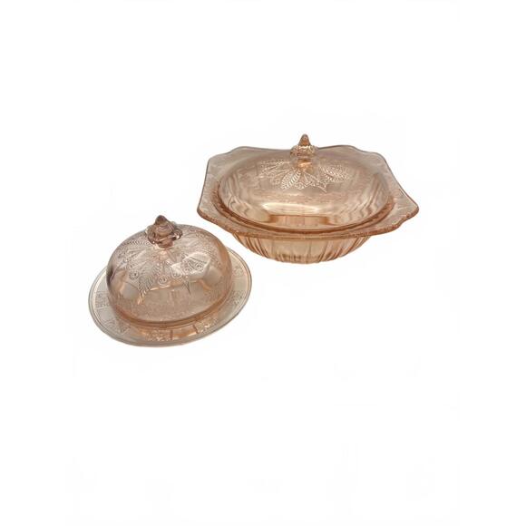 1930s Adam Pink by Jeannette Serving Bowl Set of 2 (SR562)